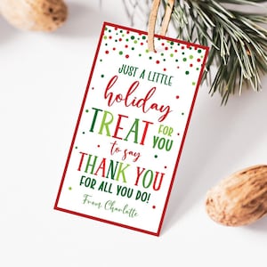 Bedankt voor alles wat je doet kersttag, leraar kerstcadeaukaartjes afdrukbare, bewerkbare leraar waarderingstag, kersttraktatie tag school