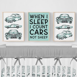 Car Nursery Prints, Car Nursery Decor Set of 3 Prints, Cars Nursery Prints, Baby Boy Nursery Prints, Car Nursery Art, Car Baby Nursery