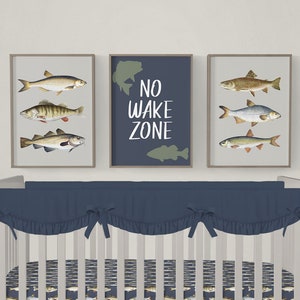 Fishing Nursery Decor, Fishing Nursery Prints, Baby Boy Nursery Prints, Set of 3 Prints, Baby Boy Nursery Decor, Nursery Art, Fish Nursery