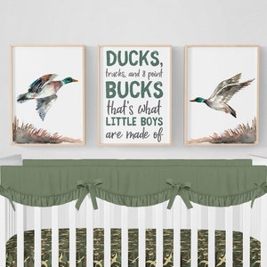 Duck Hunting Nursery Prints, Mallard Duck Nursery Decor, Set of 3 Prints, Baby Boy Nursery Decor, Mallard Duck Wall Decor, Mallard Print