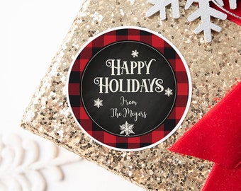 Custom Holiday Labels, Personalized Christmas Gift Sticker, Christmas Labels, Christmas Favor Stickers, Holiday Gift Tags Christmas Stickers