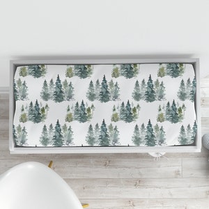 Forest Changing Pad Cover, Woodland Changing Pad Cover, Forest Trees Forest Nursery, Baby Boy Woodland Nursery Decor, Changing Pad Cover Boy