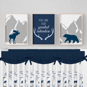 Woodland Nursery Prints, Adventure Nursery Prints, Woodland Nursery Decor, Set of 3 Prints, Baby Boy Nursery Prints, Mountain Nursery Prints