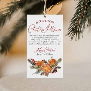 Stovetop Potpourri Tag Printable, Potpourri Christmas Tags, Editable Teacher Christmas Gift Tags, Teacher Gift, Holiday Scent Neighbor Gift