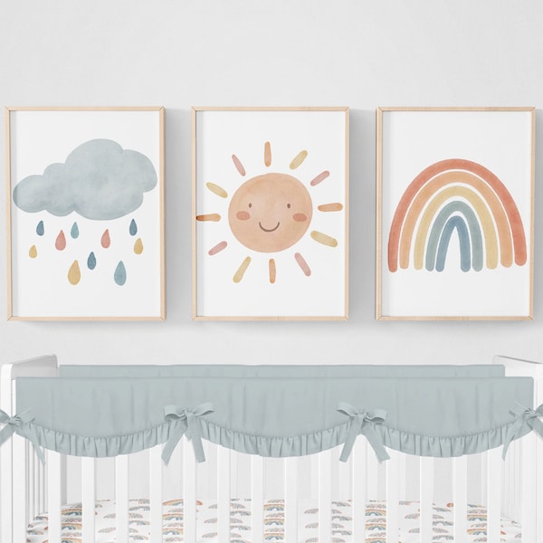 Rainbow Nursery Art - Etsy