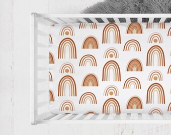Rainbow Crib Sheet, Crib Sheets Boy, Crib Sheets Girl, Rainbow Crib Bedding, Neutral Crib Bedding, Boho Crib Sheets, Rainbow Baby Bedding