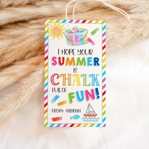 Chalk Full Of Fun Gift Tags Printable, Summer Teacher Appreciation Tags, Editable End Of Year Teacher Gift Tags For Students, Chalk Gift Tag