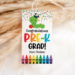 Preschool Graduation Tags, Editable Preschool Grad Tag, Printable Graduation Gift Tag, End Of School Year Gift for Students Instant Download