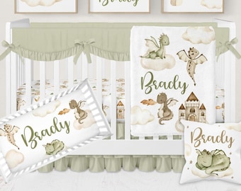 Baby Boy Crib Bedding Set, Dragon Nursery Bedding Set, Baby Boy Crib Bedding Set, Dragon Crib Set, Dragon Nursery Decor, Dragon Crib Sheets