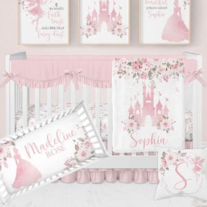 Princess Crib Bedding Set Girl, Baby Girl Crib Bedding Set, Baby Bedding Crib Sets Girl, Princess Nursery Decor Girl, Pink Crib Bedding Set