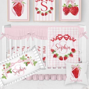 Strawberry Shortcake Baby Bedding Etsy UK