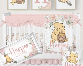Winnie-the-pooh Crib Bedding Set Girl, Pink Baby Girl Bedding