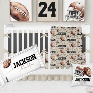 Football Crib Bedding Set, Baby Boy Crib Bedding, Football Nursery Decor Boy, Sports Nursery Bedding Set For Boy, Baby Boy Bedding Crib Sets