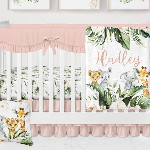 Safari Crib Bedding Set Baby Girl Nursery Bedding Set Safari Etsy
