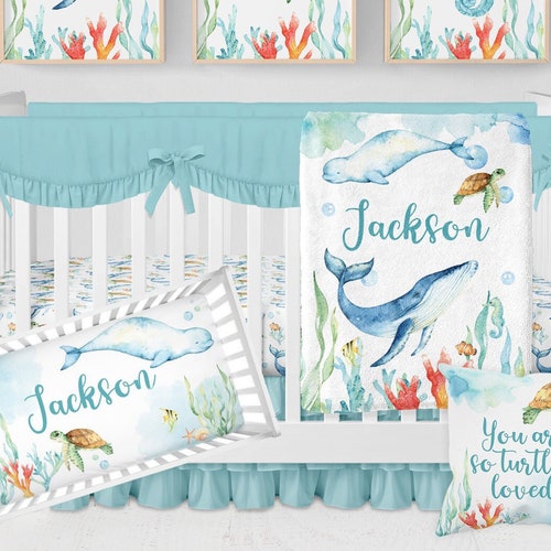 Ocean Crib Bedding Set Baby Boy Crib Bedding Set Under the Etsy