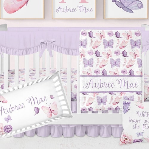 Butterfly Nursery Bedding Butterfly Crib Bedding Set Etsy