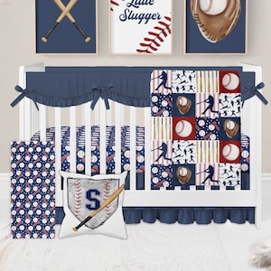 Baby Boy Crib Bedding Set, Baseball Crib Bedding, Sports Crib Bedding Set Blue, Boy Nursery Bedding Set, Crib Sheets Boy, Baseball Nursery