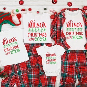 Personalized Family Christmas Shirts, Family Shirt Set, Matching Family Christmas Pajamas, Matching Holiday Shirts, Christmas Pjs Tees Shirt