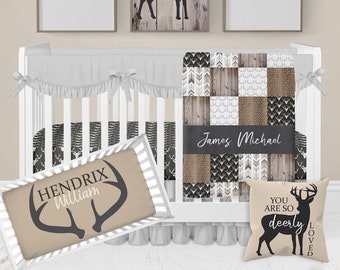 Woodland Crib Bedding, Boy Crib Bedding Set, Woodland Nursery, Neutral Crib Bedding, Boy Nursery Bedding, Deer Crib Bedding, Crib Sheets Boy