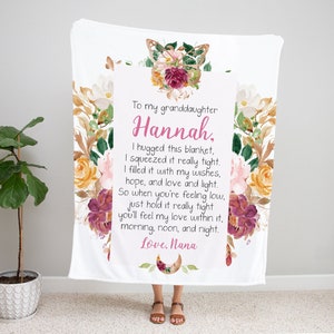Personalized Granddaughter Blanket, To My Granddaughter, Christmas Gift Granddaughter, Granddaughter Gift, Personalized Blanket, Butterfly