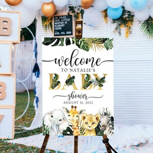 Baby Shower Welcome Sign, Safari Baby Shower Sign, Baby Boy Shower, Safari Baby Shower Decorations Boy, Elephant Baby Shower Poster Jungle
