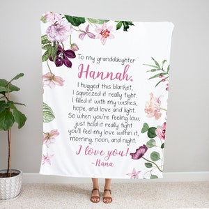 Personalized Granddaughter Blanket, To My Granddaughter, Christmas Gift Granddaughter, Granddaughter Gift, Personalized Blanket, Family Gift