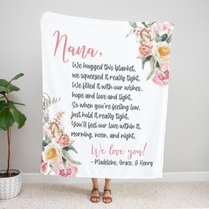 Personalized Nana Blanket, Christmas Gift, Personalized Gifts For Grandma, Nana Gift From Granddaughter, Grandma Blanket, Grandkids Names