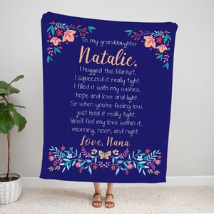 Personalized Granddaughter Blanket, Christmas Gift For Granddaughter, To My Granddaughter Gift, Family Gift, Personalized Blanket For Girls