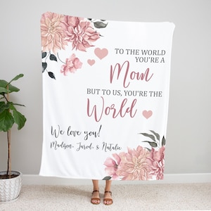 Personalized Mom Blanket, Christmas Gifts For Mom, Mom Gift From Kids, Custom Grandma Quote Blanket, Christmas Blanket, Mothers Day Gift