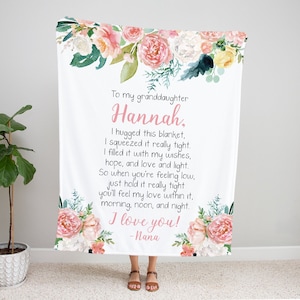 Granddaughter Personalized Gift, Granddaughter Blanket, Christmas Gift For Granddaughter, To My Granddaughter, Holiday Gifts, Floral Blanket