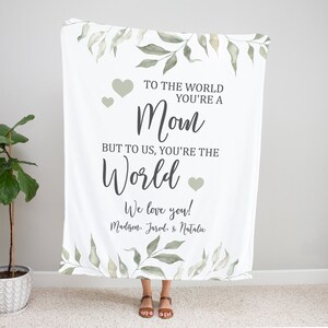 Personalized Mom Blanket, Christmas Gift For Mom, Gift From Kids, Mom Gift, Grandma Quote Blanket, Christmas Blanket, Greenery, Family Gift