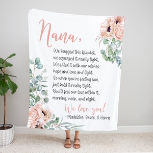 Personalized Nana Blanket, Grandma Christmas Gift, Personalized Gift For Grandma, Grandma Gifts, Grandkids Name Blanket, Grandparent Blanket