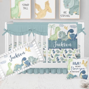Dinosaur top cot bumper