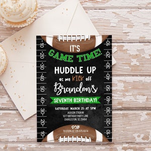 Football Invitation, Editable Football Birthday Invitation Boy, Football Party Invite, Sports Party Game Time Invitation Printable Download