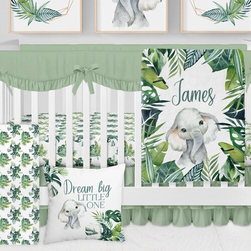 Elephant Nursery Bedding Boy Crib Bedding Set Navy Nursery Etsy