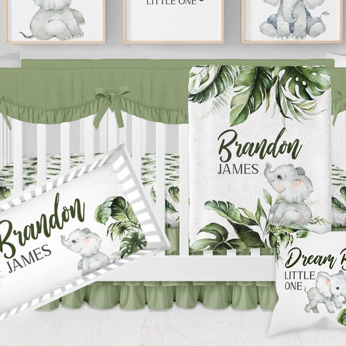 Elephant Nursery Bedding Boy Crib Bedding Set Navy Nursery Etsy