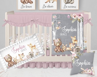 Forest Animal Crib Sheet - Fitted Standard Size 52x28 Baby Mattress Cover