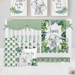 Elephant Crib Bedding Set, Boy Crib Bedding Set, Elephant Nursery Bedding Boy, Safari Crib Bedding, Elephant Baby Bedding, Safari Nursery