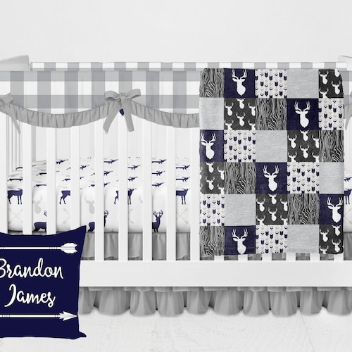 Woodland Crib Bedding Set Baby Boy Crib Bedding Deer Crib Etsy