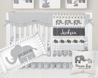 Elephant crib set boy hot sale