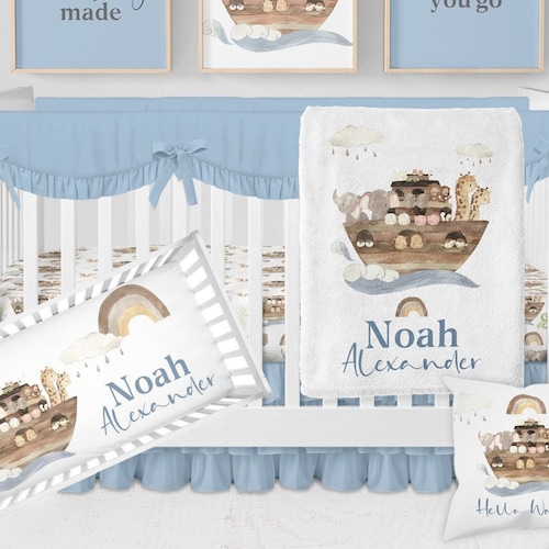 Noah's Ark Baby Bedding Boy Boho Fitted Crib Sheet Boy Etsy