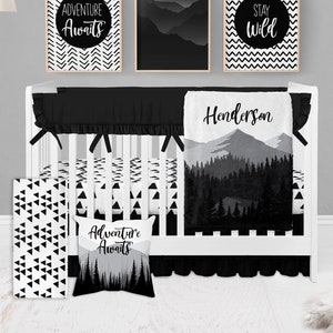 Black and white crib bedding set sales