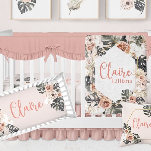 Baby Girl Crib Bedding Set Floral Nursery Vintage Floral Etsy