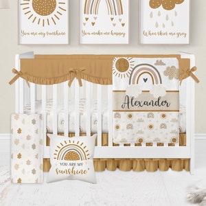 Baby Crib Bedding Set, Boho Crib Bedding, You Are My Sunshine, Rainbow Crib Bedding Neutral, Baby Boy Crib Bedding, Baby Girl Bedding, Sun