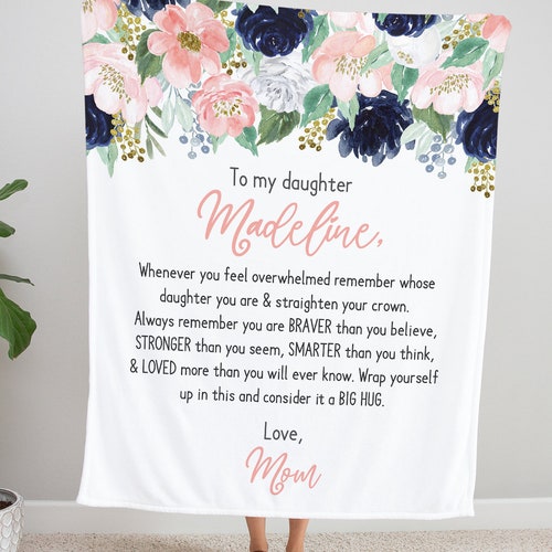 Personalized Daughter Blanket to My Daughter Christmas Gift Etsy
