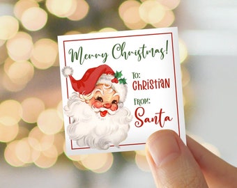 Personalized Christmas Stickers, From Santa Christmas Gift Label, Christmas Gift Stickers, Christmas Present Stickers, Custom Santa Stickers