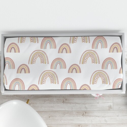 Rainbow Changing Pad Cover Rainbow Nursery Baby Girl Gift Etsy