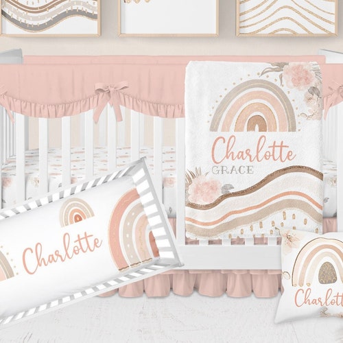 Baby Girl Boho Bedding Set Floral Boho Crib Bedding Set Etsy