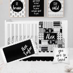 Black and white crib set shop
