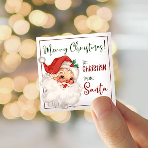 Personalized Christmas Stickers, From Santa Christmas Gift Label, Christmas Gift Stickers, Christmas Present Stickers, Custom Santa Stickers